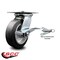 Service Caster 6 Inch Rubber on Aluminum Caster with Roller Bearing and Brake/Swivel Lock SCC SCC-35S620-RAR-SLB-BSL - alternate 6